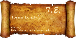 Torma Euniké névjegykártya